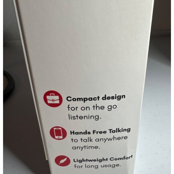 EG Audio Wireless Bluetooth Headphones Red Noise Canceling Mic AUX Charging Cord - Picture 5 of 6